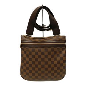 Louis Vuitton Pochette Bosphore Damier Ebene Brown Gold Shoulder Bag Hardware